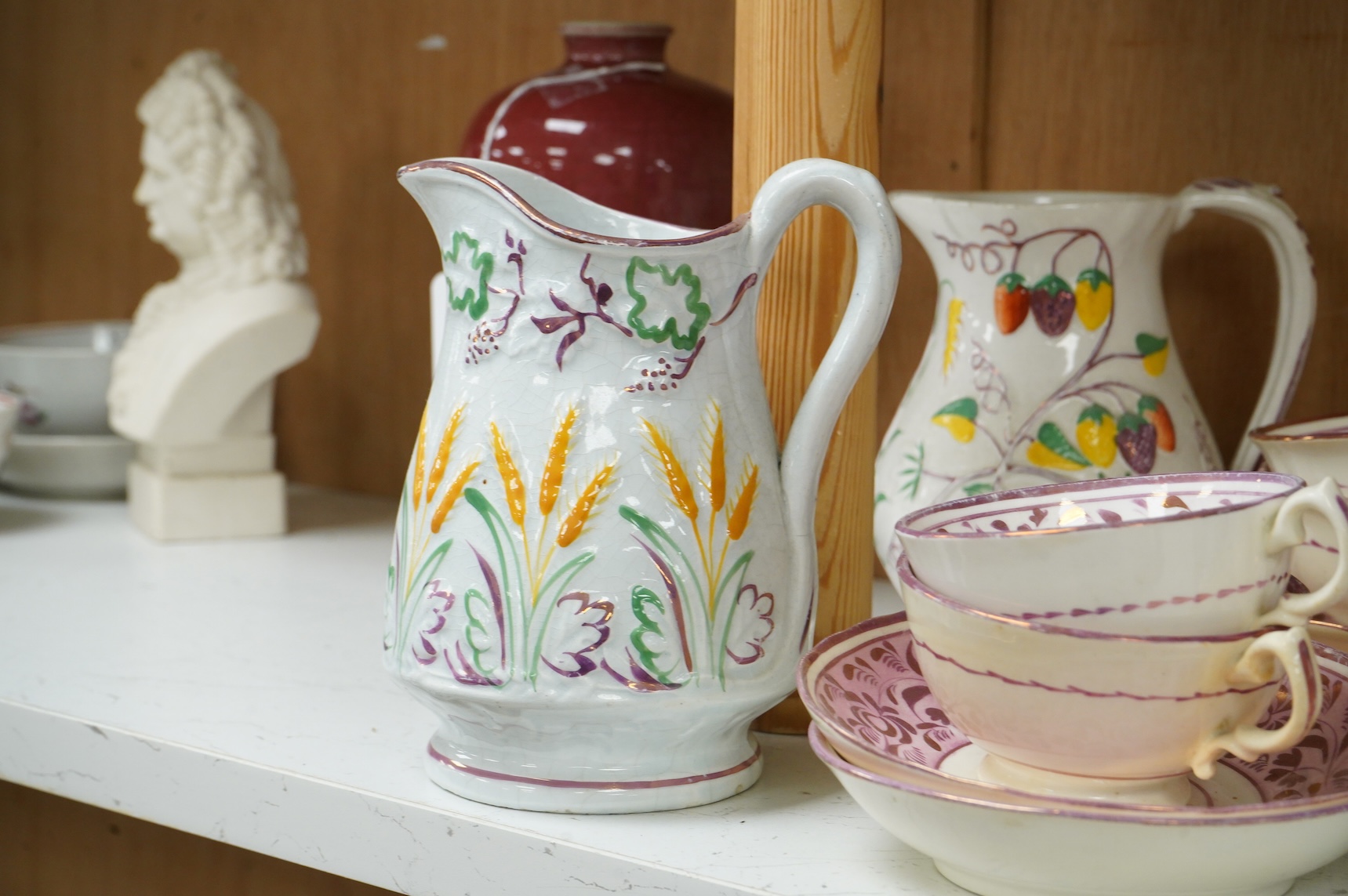 A collection of early 19th century English lustre teawares